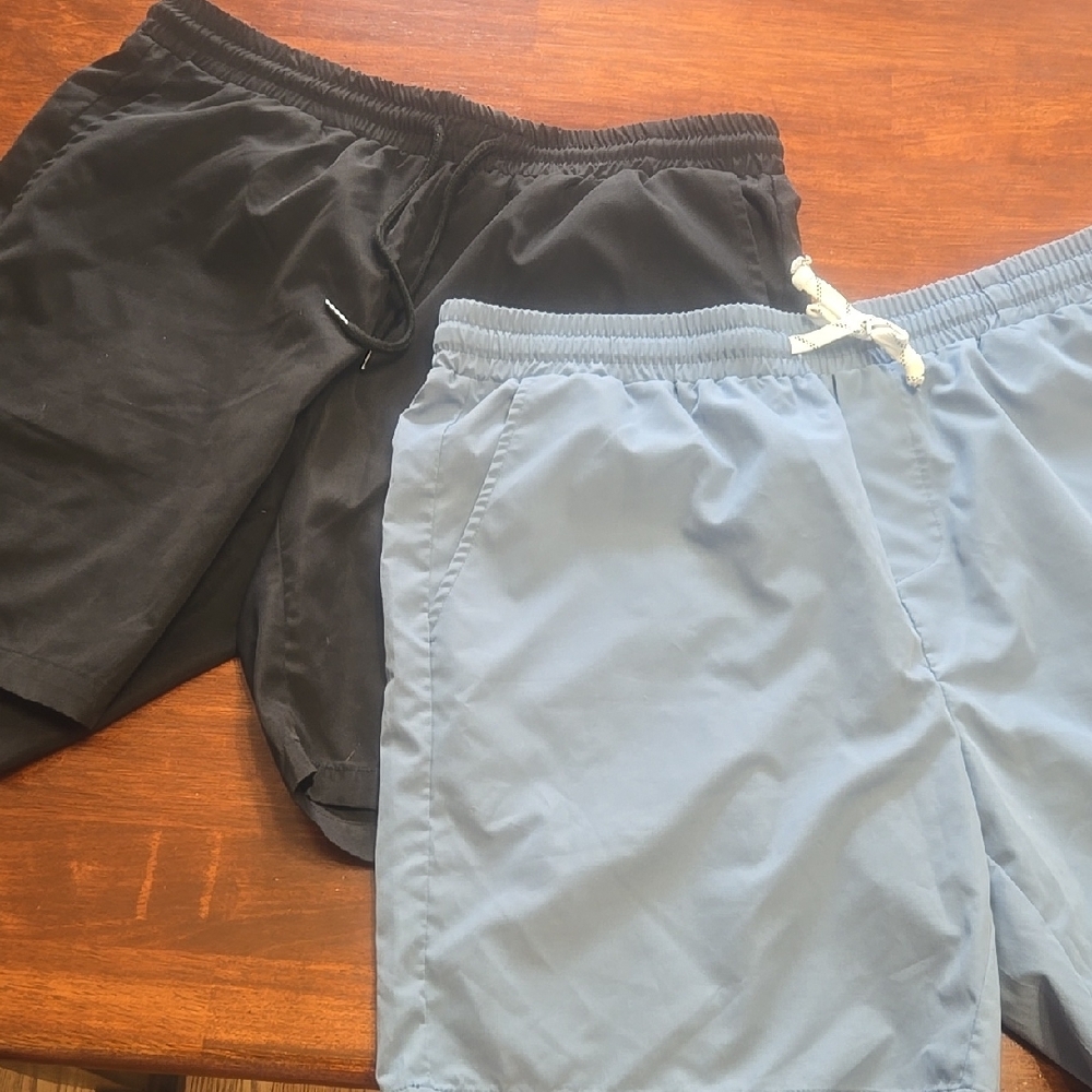 Black and Blue Casual Shorts Set